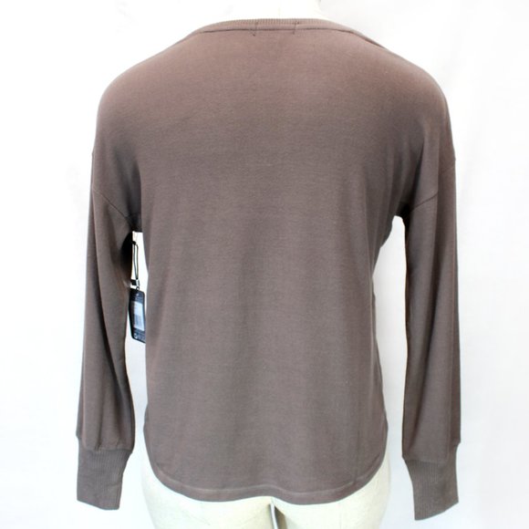 NWT P.J.Salvage Woman Cocoa V-Neck Fleece Pajamas Top Small - Picture 6 of 7